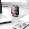 thumbnail image 3 of Camouflage 12oz Stainless Steel Insulated Wine Tumbler with Lid and Straw – Double Wall Vacuum Mug for Hot & Cold Drinks, 304 Steel Interior, Sweat-Free Design, 3 of 5