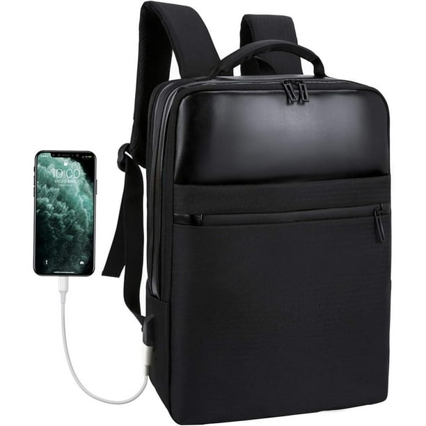 Rawiri Mochila para portátil de negocios, mochila impermeable para portátil, mochila escolar de 15,6 pulgadas con puerto de carga USB, mochila de viaje informal para viajes escolares, trabajo, camping