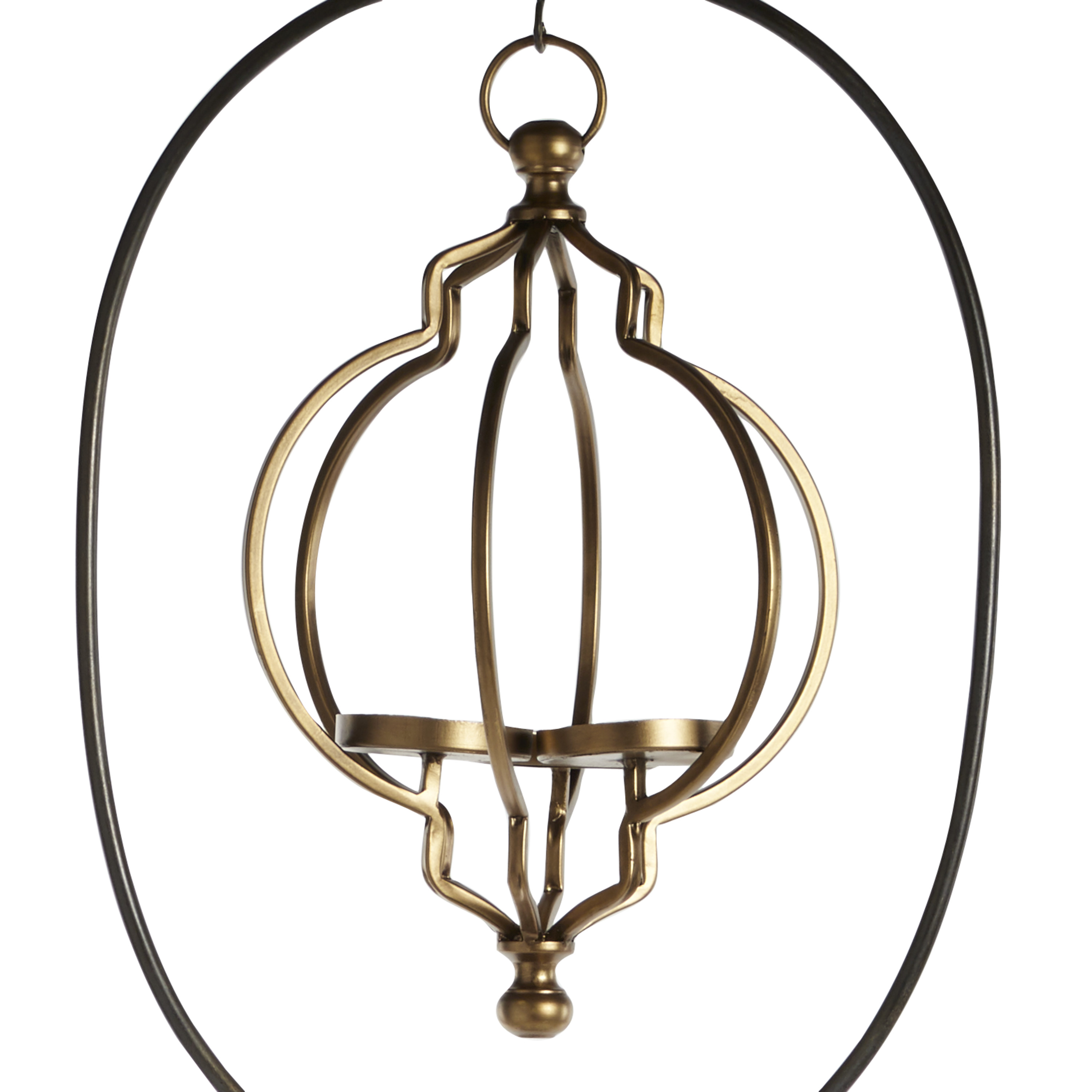 DecMode 15"W, 60"H Eclectic Metal Lantern, Black, 1 - Piece