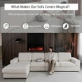 thumbnail image 5 of Couch Cushion Covers for Sectional Sofa, Stretch Soft Sofa Slipcovers Washable Wear-Resistant Universal Furniture Protector for Living Room(1 Piece Back Couch Cover, Ivory), 5 of 5