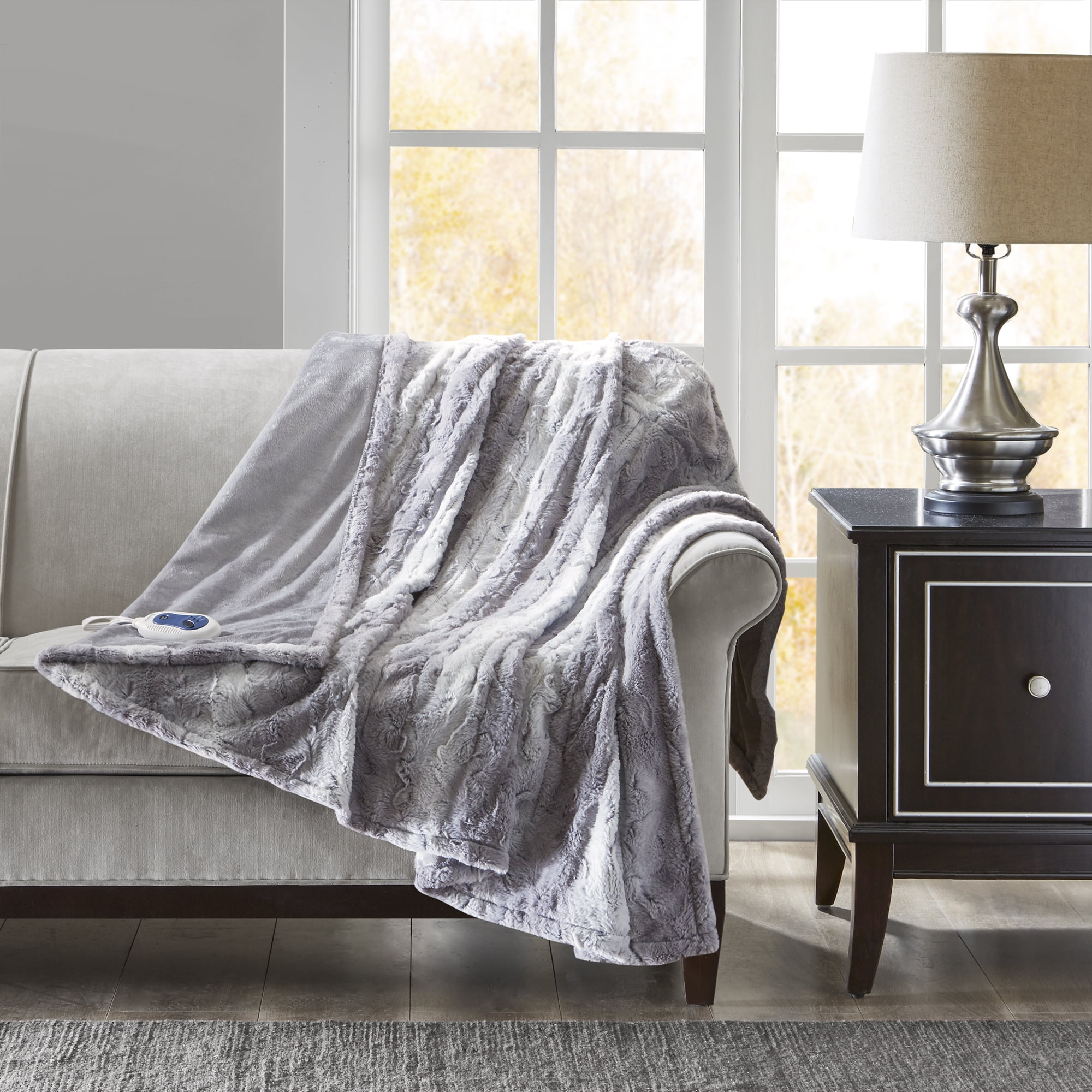 Beautyrest Marselle Oversized Faux Fur Heated Throw