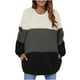 thumbnail image 1 of Suéter de felpa gruesa gruesa contrastante suelta informal de moda para mujer Fridja fksj741, 1 of 4