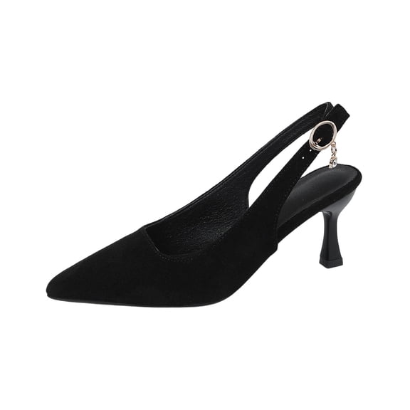 ShiShine Women's Slingback Kitten Heels Closed Pointed Toe Backless Wedding Party Dress Pumps Shoes