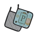 thumbnail image 2 of Carolines Treasures CJ1013-PPTHD Letter P Initial Monogram - Blue Dots Pair of Pot Holders, 7.5HX7.5W, multicolor, 2 of 2