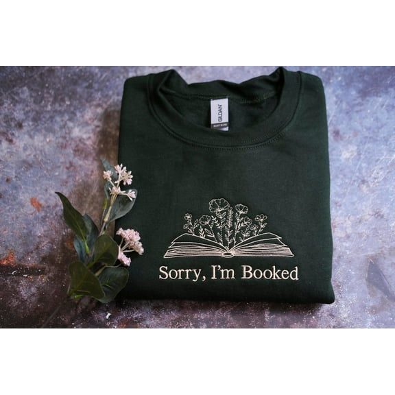 Embroidered I'm Booked Sweatshirt Crewneck