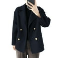 thumbnail image 6 of Felirenzacia Women's Blazer Jacket, Double Breasted Winter Cropped Coat, Work Short Trench Overcoat for Women, 6 of 6