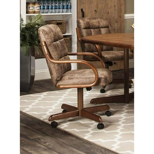 Caster Chair Company Bernard Swivel Tilt Caster Arm Chair in Rawhide