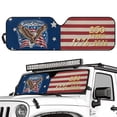 thumbnail image 2 of HUIACONG Eagle Flag 250 Years Windshield Sun Visor Foldable Sunshade Aluminum Foil 250th Sun Shield for 2007-2018 Jeep Wrangler JK JKU & 1997-2006 Jeep Wrangler TJ LJ, 2 of 6