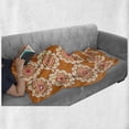 thumbnail image 6 of Orange and Pink Soft Flannel Fleece Blanket, Geometric Floral Ornaments Retro Style Geometric Curvy Circles, Cozy Plush for Indoor and Outdoor Use, 70" x 90", Orange Ivory and Pink, by Ambesonne, 6 of 6