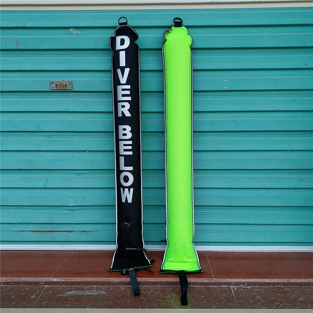 SMB Surface Marker Buoy Sausage - Reflective Tape - Oral Black and
