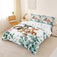 thumbnail image 3 of Castle Fairy Girls Watercolor Woodland Wildlife Duvet Cover King,Eucalyptus Butterfly Floral King Bedding,Green Brown White,Reversible,3 Pieces,No Comforter,1 Duvet Cover and 2 Pillowcases, 3 of 6