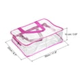 thumbnail image 2 of Uxcell L Size Clear Toiletry Bag Makeup Cosmetic Pouch with Zipper Handle, Rose Red 2 Pack, 2 of 6