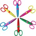 thumbnail image 1 of 6-Piece Scissors Set: Craft Supplies for Teachers, Scrapbooking, Photo Albums, Children & Art - Different Patterns for Home & Office Use, 1 of 4