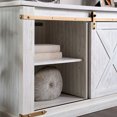 thumbnail image 4 of Furniture of America Nimmer Sliding Door with 6-Shelf Wood Antique White TV Stand, 4 of 7