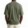 thumbnail image 5 of Mfakffe Men's Cotton T-Shirts Oversized Unisex Short Sleeves Casual Loose Wash Solid Basic Tee Tops(Army Green,2XL), 5 of 5