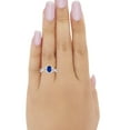 thumbnail image 3 of Infinity Shank Oval Ring Blue Sapphire CZ 925 Sterling Silver Size 8, 3 of 3