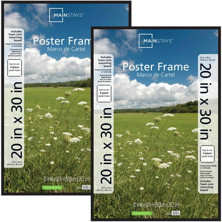 Mainstays 20x30 Basic Poster and Picture Frame, Black, Set of 2
