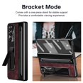 thumbnail image 6 of ShellTech for Samsung Galaxy Z Fold 7 Leather Hard PC Plating Case with Pen Holder & Slim Stylus, with Kickstand, Hinge Protection, Screen Protector, Retro Leather Protective Cover,Rose, 6 of 7