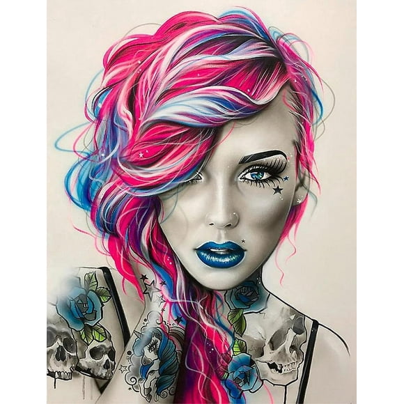 Dww-30 X 40 Cm ,petite Fille Laide Diamond Painting Broderie Diamant Peinture Canevas 5d Tableau Enfant Adulte Strass Lot Puzzle Dessin Decoration Mur