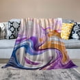 thumbnail image 2 of Chilfamy Abstract Brush Strokes Print Throw Blanket Super Soft Blanket for All Seasons - Bed Couch Car - Kids and Adults 60x80in, 2 of 6