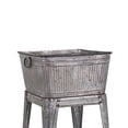 thumbnail image 3 of Benzara BM16184 Multi Functional Galvanized Metal Tub on Stand, Gray, 3 of 6