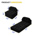thumbnail image 2 of SDJPOI Folding Sofa Bed with Head & Lumbar Pillow, 3-in-1 Convertible Sofa Bed for Adults, Comfy Corduroy Couch Bed for Apartment,Office, Living Room & Bedroom, 2 of 10