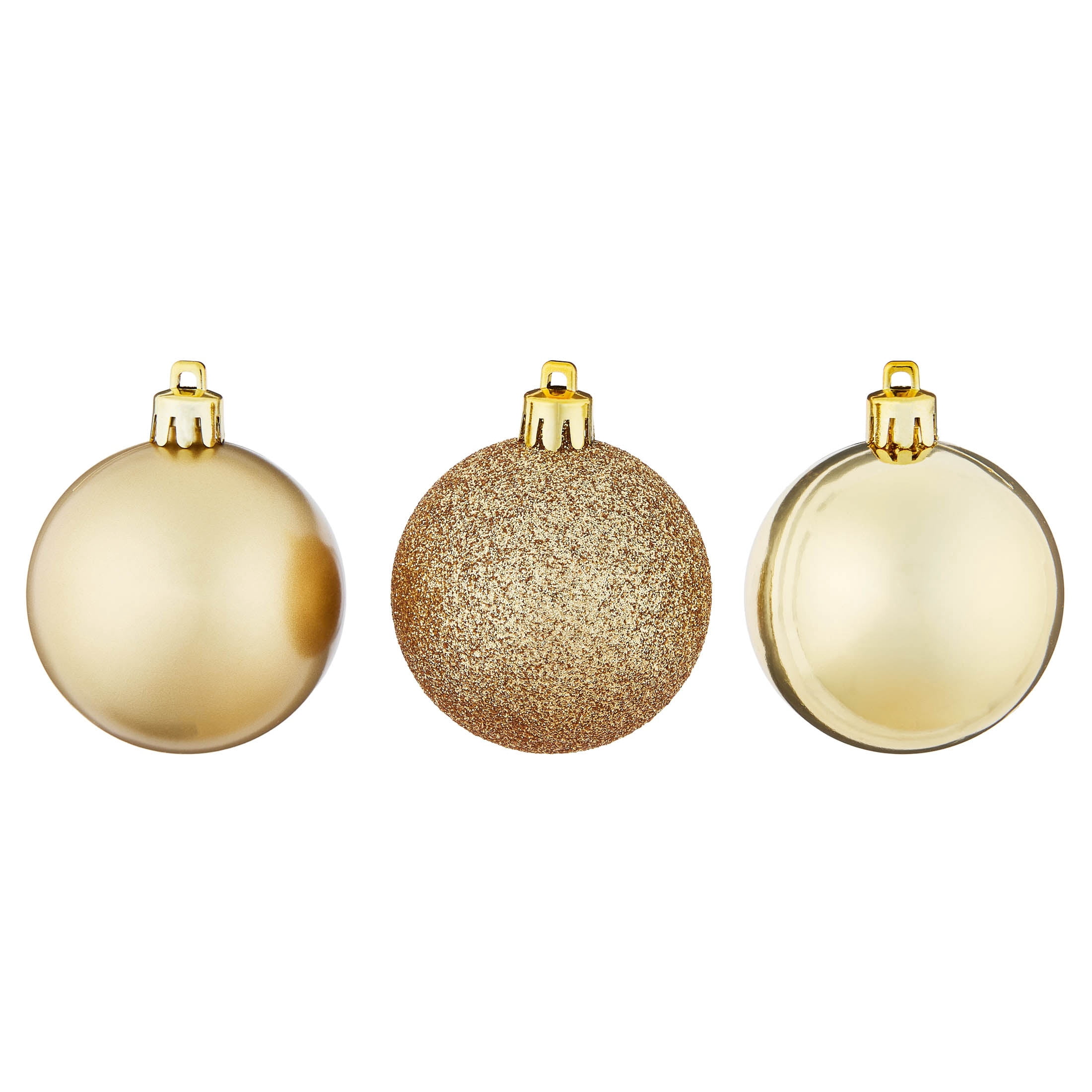 24-Count Gold Ball Shatterproof Christmas Ornaments, 2.8", by Holiday Time