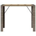 thumbnail image 3 of vidaXL Garden Table with Acacia Wood Top Grey 145x80x110 cm Poly Rattan, 3 of 5
