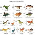 thumbnail image 2 of 14 Piezas Figuras Juguetes Mini Dinosaurios Realistas Figuras de Animales Juego Educativo de Aprendizaje de Plástico Suministros para Fiestas Temáticas de Animales Adornos para Pasteles para Huevos de, 2 of 5