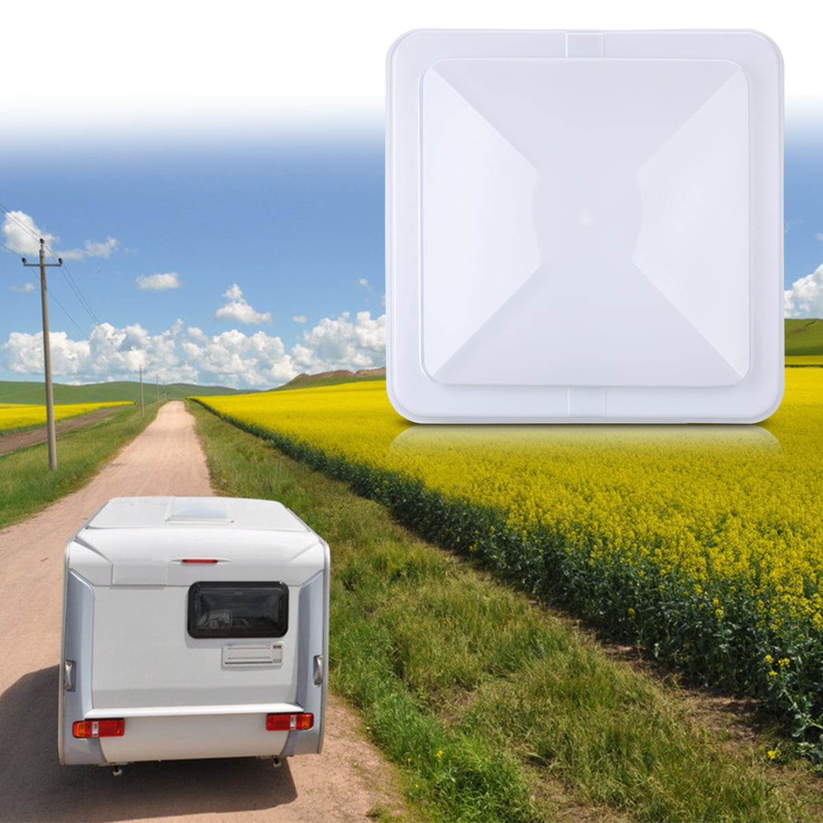 2 Packs 14"x 14" Universal Replacement RV Roof Vent Cover White Vent