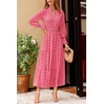 thumbnail image 3 of Vestido PRETTYGARDEN 2025 Maxi Floral de Manga Larga Rosa M, 3 of 8