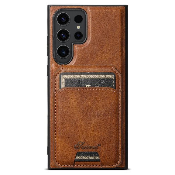Decase Detachable Wallet Case for Samsung Galaxy S24  Plus,Retro PU Leather Case [Compatible with Mag-Safe] Support Magnetic Car Mount Card Slots Holder Stand Phone Cover,for Galaxy S24 Ultra - Brown