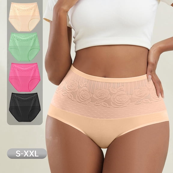 WRKEKC Cotton Underwear for Women High Waist Tummy Soft Butt Lifting Seamless Bikini Comfort Daily Soft