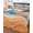 Lake Blue, variant on Twin Quilt Bedding Set, Teal Red Ocean Waves Reversible Summer Quilt 3 Pieces, Summer Beach Coastal Abstract Lightweight Bedspreads Coverlets with 2 Pillow Shams for All Seasons