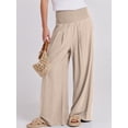 thumbnail image 2 of Pantalones Palazzo ANRABESS de lino para mujer, pernera ancha y cintura alta, 2 of 8