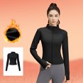 thumbnail image 2 of TMOYZQ Women's Workout Jacket Full Zip Thickened Warm Athletic Jackets Long Sleeve Slim Fit Tops Casual Lightweight Velvet Lined Cropped Active Yoga Tops, 2 of 7