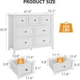 thumbnail image 2 of Twister.CK 7 Drawers Dresser, Modern Chest of Drawer Storage Cabinet Drawer Unit, Wood Organizer TV Stand for 48" TV, Bedroom, Living Room, Entryway, White, 2 of 9