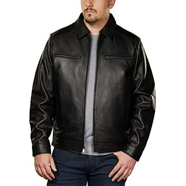 Boston Harbour Mens Leather Jacket - Walmart.com