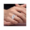 thumbnail image 2 of RYLOS Men's Rings Sterling Silver Rings Classic Designer  9X7MM Oval Gemstone &  Diamond Ring White Topaz April Birthstone Ring Size 9, 2 of 7