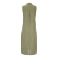 thumbnail image 5 of CHGBMOK Women Linen Dresses Solid Linen Casual Dresses V Neck Sleeveless Long Dress Flowy Loose Dress Vacation Beach Outfits, 5 of 7