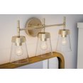 thumbnail image 3 of Kenroy Home Delgado 21'' Vanity Light 3-Light Wall Light Fixture Transitional Table Light Fixture for Bathroom, Hallway, or Office, Antique Brass, 3 of 7