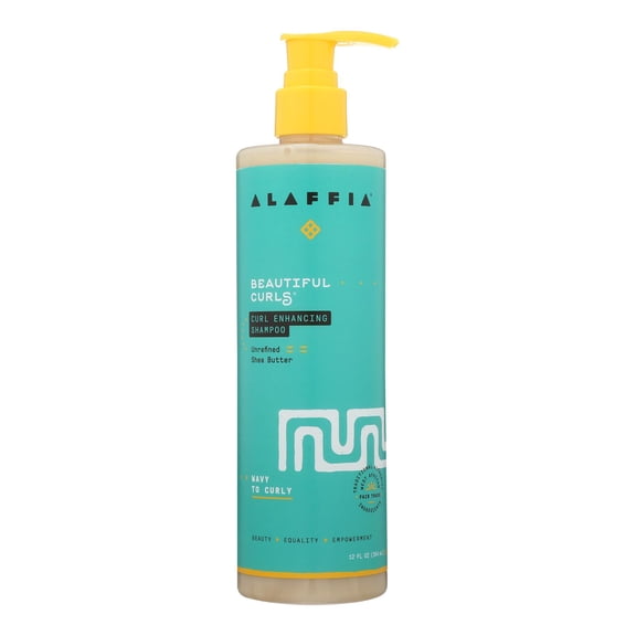 Alaffia Beautiful Curls Enhancing & Moisturizing Daily Shampoo with Shea Butter, 12 fl oz