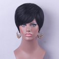 thumbnail image 2 of TISHITA Perruques en Vrai Cheveux Humains Souples Courtes Droites à la Mode Femmes Filles pour Robe Quotidienne Noir, 2 of 8