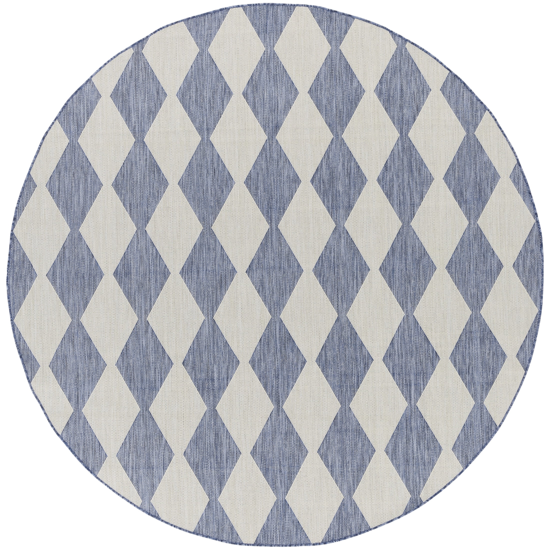 Nourison Positano 8' x Round Navy Blue Modern Rug