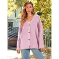 thumbnail image 2 of Women's Cardigan 2023 Open Front Oversized Button Lightweight Sweaters V Neck Loose Cardigans Knit Outwear, 2 of 14