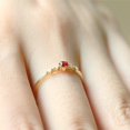 thumbnail image 3 of Natural Red Garnet & Diamond Solitaire Engagement Ring / Solid 14k 18k Gold / Dainty Three Stone Promise Ring / January Birthstone, 3 of 3