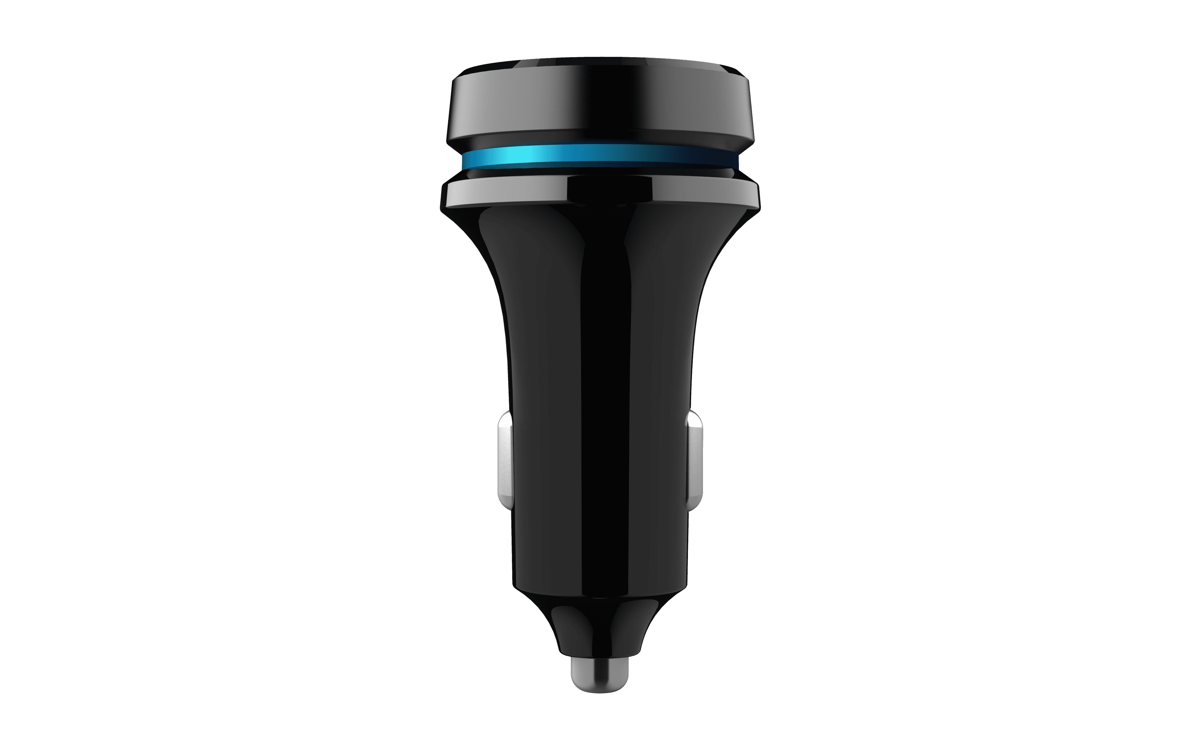 (4 pack) Auto Drive Quick Charge 3.0 Car Charger with Blue and Red Pulsing Light, 36W Charging Ports