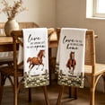 thumbnail image 3 of 2-Pack Farmhouse Horse Kitchen Towels, Absorbent Decorative Hand Towels with Rustic Horse Daisy Fence Print, Country Farm Dish Cloths for Home Decor, 3 of 6