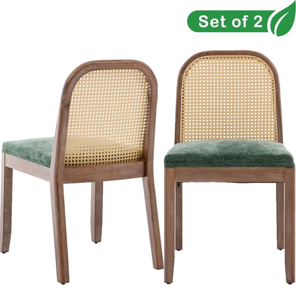 GAKMCIL Chenille Dining Chair, Mid-Century Modern Arm Chair, 1-Seat Cushioned Sofa with Solid Wood Armrests and Legs, Weight Capacity 300lbs for Dining Room, Kitchen and Bedroom (Olive Green)