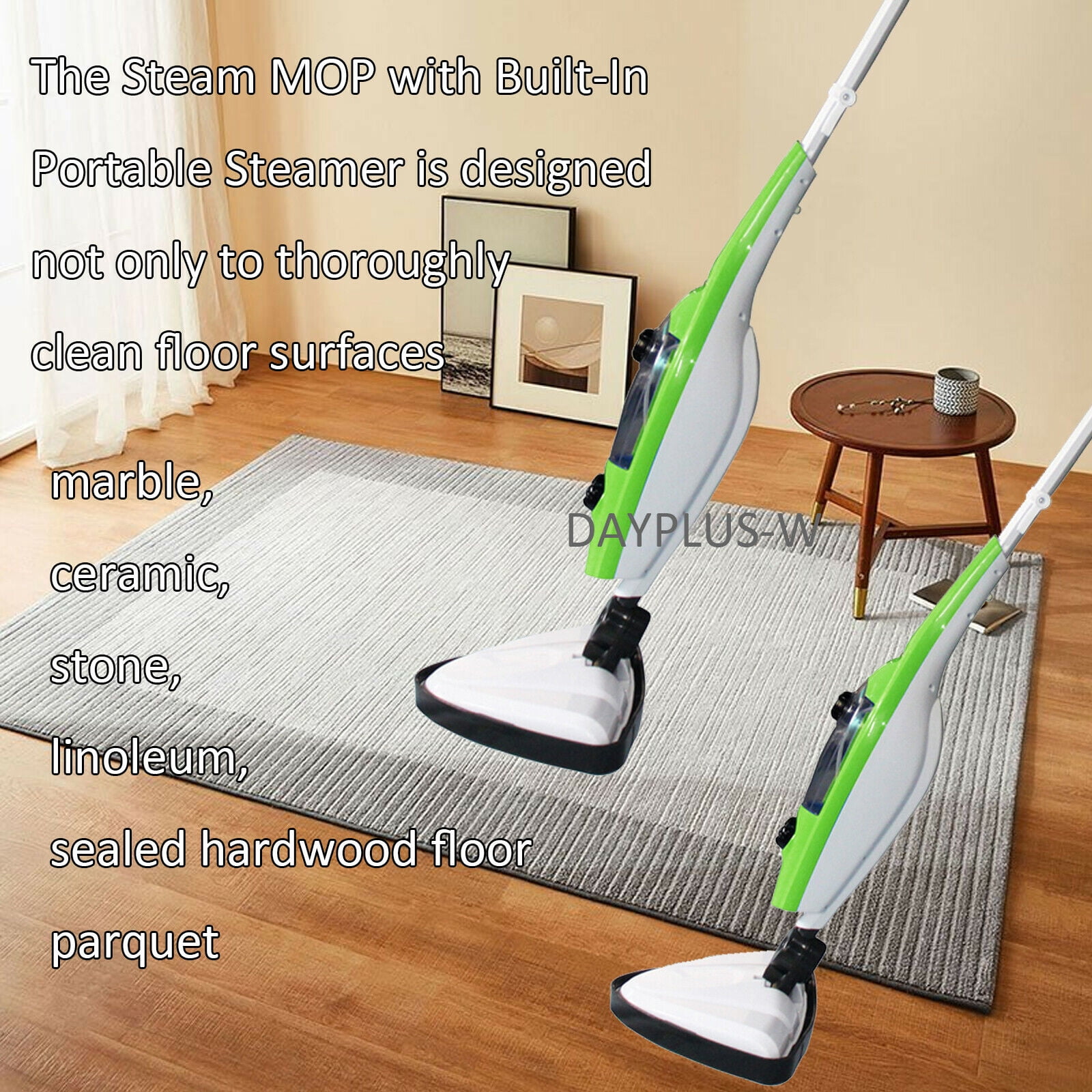 Dayplus Electric Cleaner Tool Floor Hot Steam Mop Carpet 1300W Power Washer  Hand Steamer 